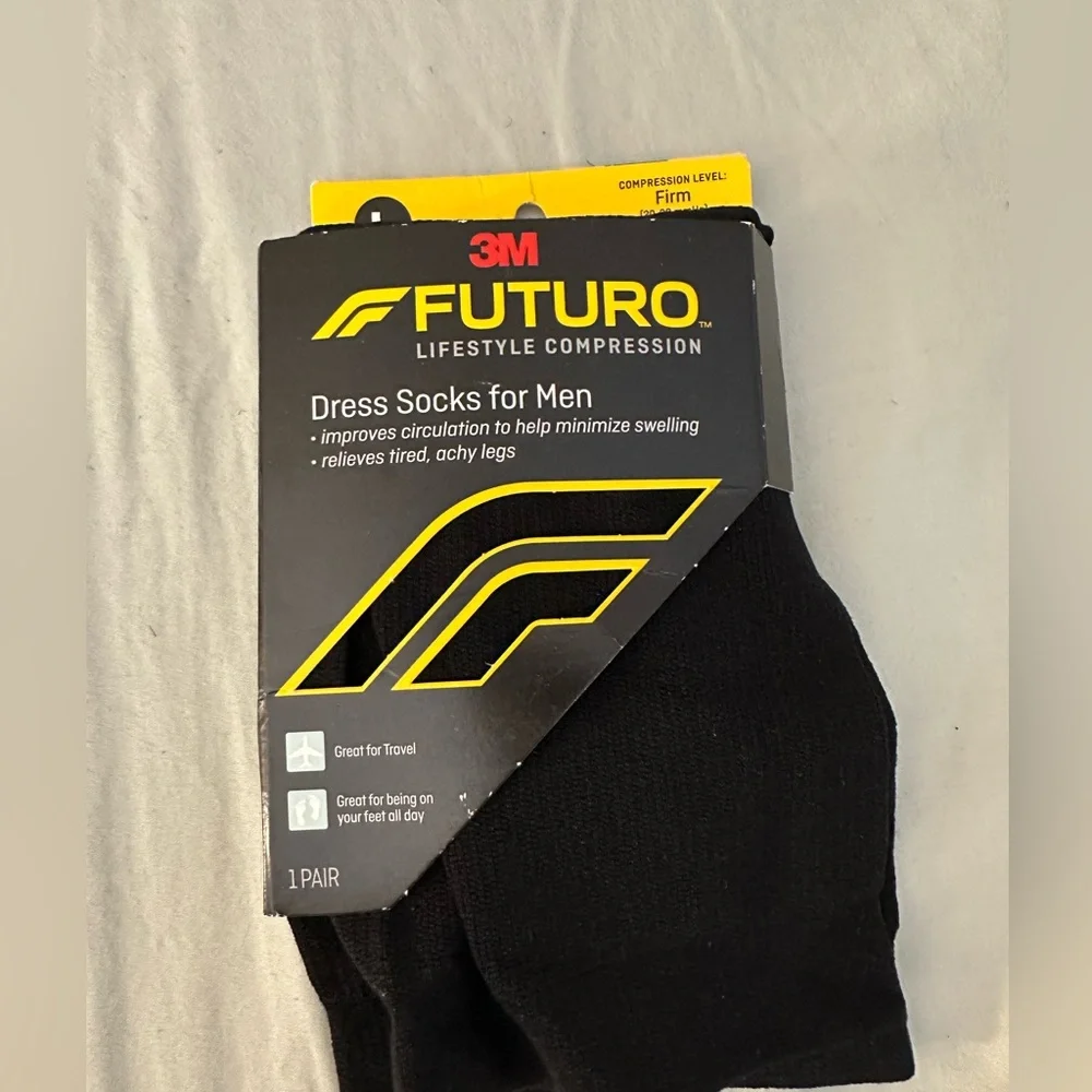 Futuro Men's Black Compression Dress Socks